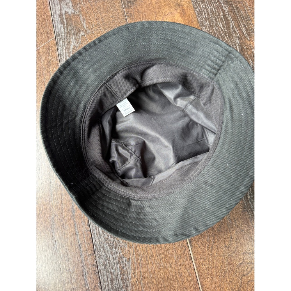 Adidas‎ Mens Black Bucket Hat Logo Tape Cotton Sun Cap RN 90288 beach vacation - Picture 4 of 6